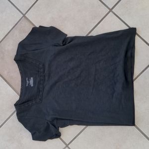 Talbots petite black lace square neck tee